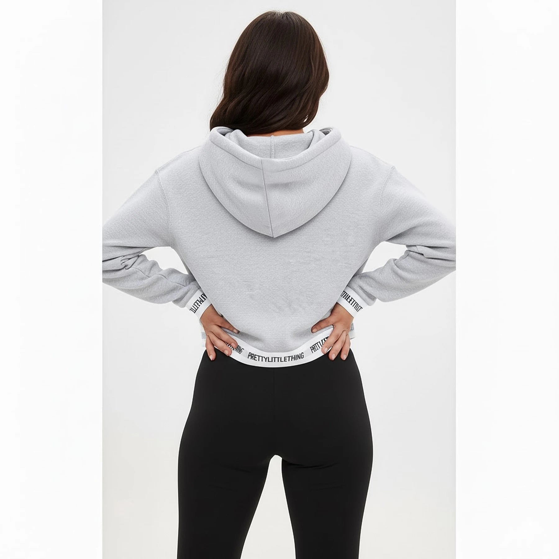 PTL Grey Trim Cropped Hoodie | Montivo Pakistan
