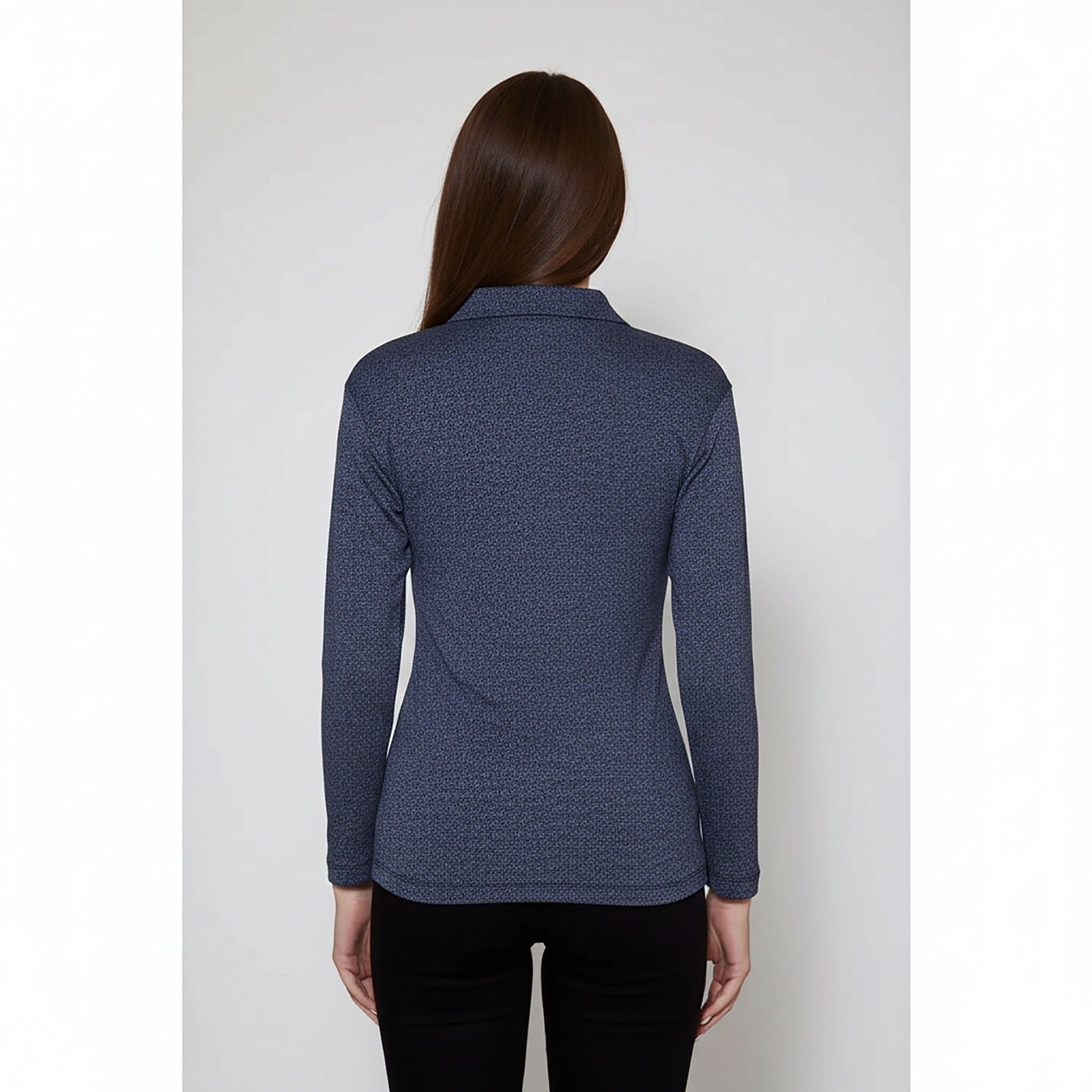 Blue Melange Polo Sweatshirt | Montivo Pakistan