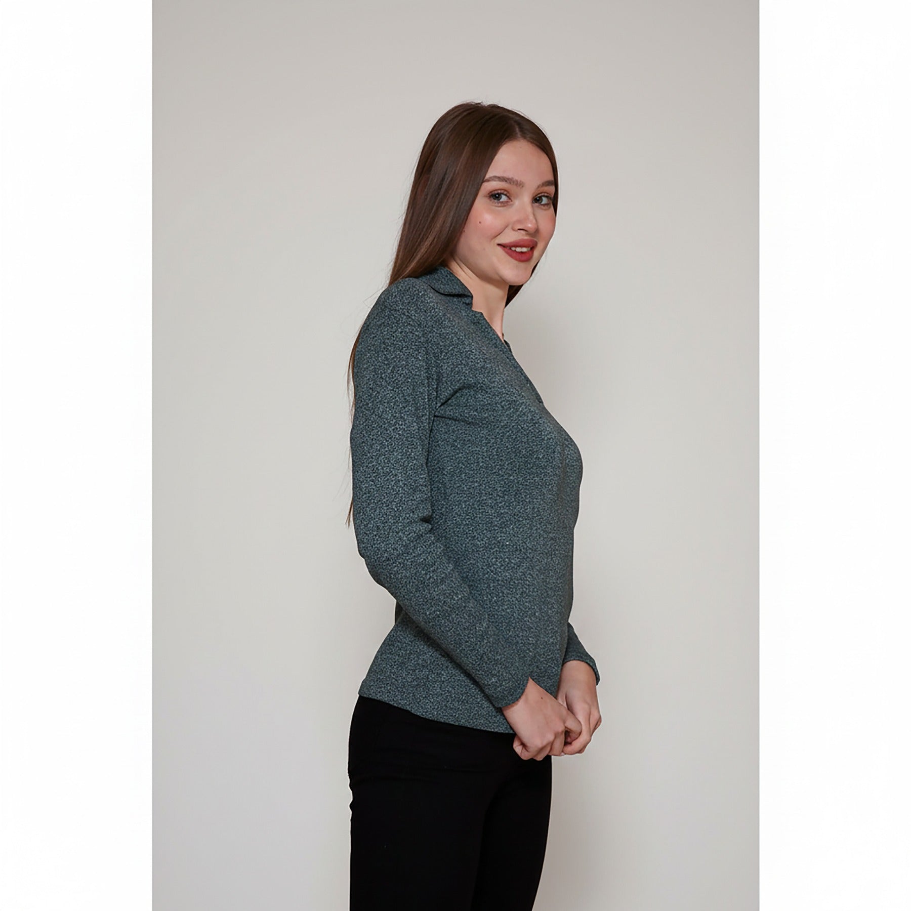 Green Melange Polo Sweatshirt | Montivo Pakistan