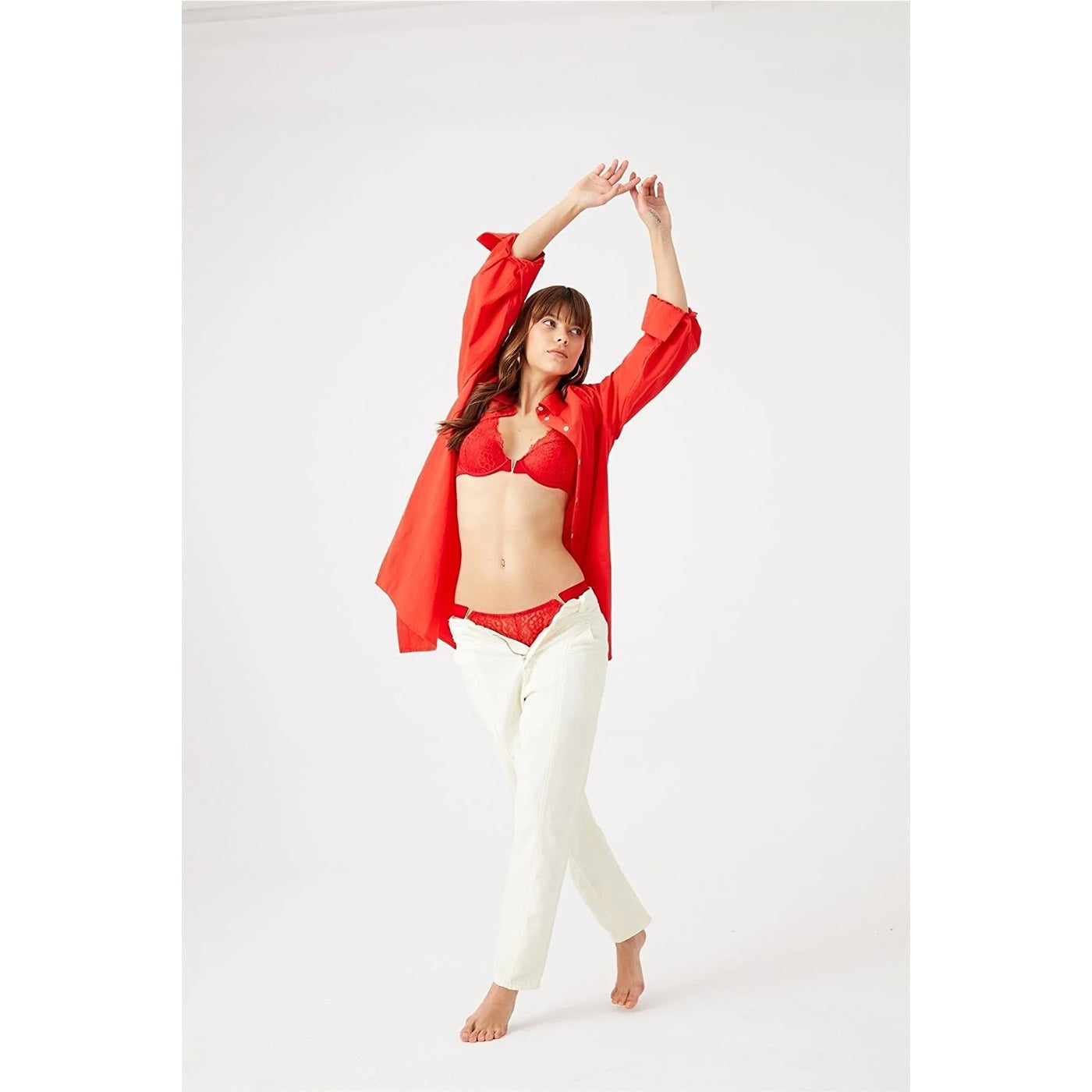 Bright Red Lace Soft Lingerie Set | Montivo Pakistan