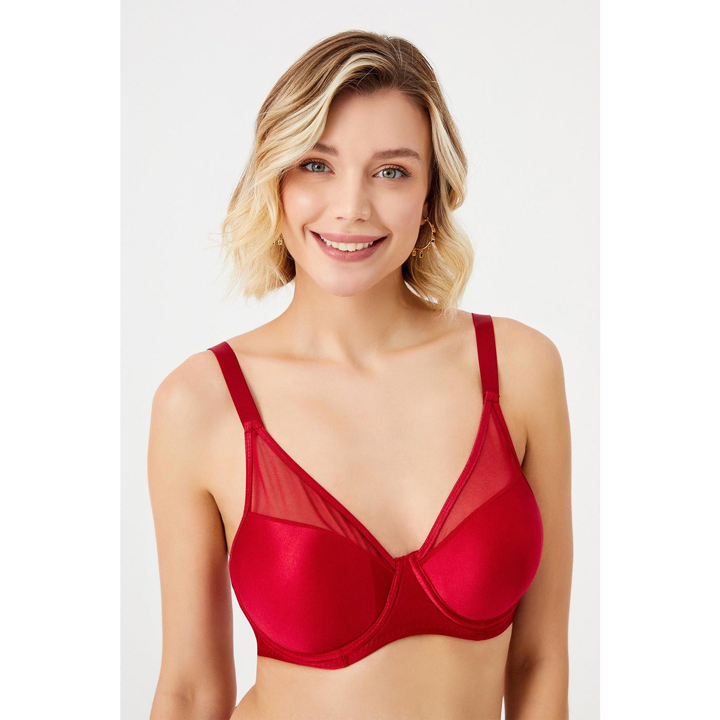 Burgundy Tulle Top Lingerie Set | Montivo Pakistan