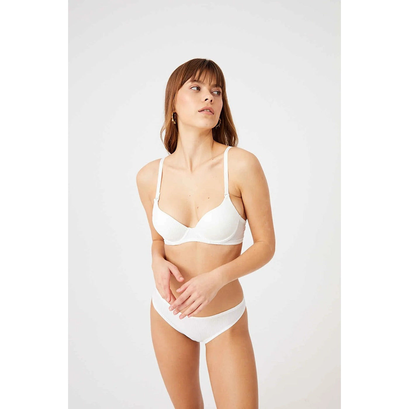 Cream Patterned Lingerie Set | Montivo Pakistan