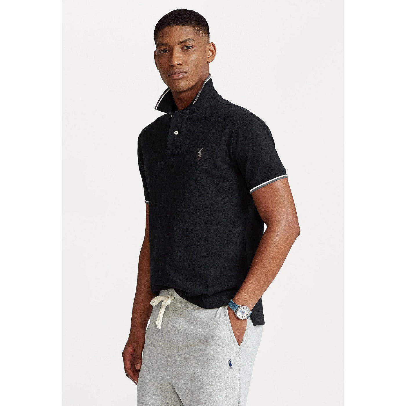 RL Custom Slim Fit Black Polo | Montivo Pakistan