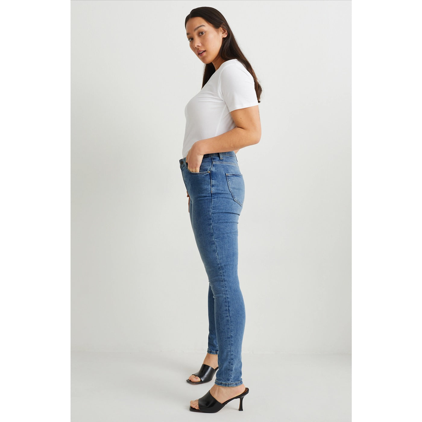 CA Curvy Blue Skinny Jeans | Montivo Pakistan