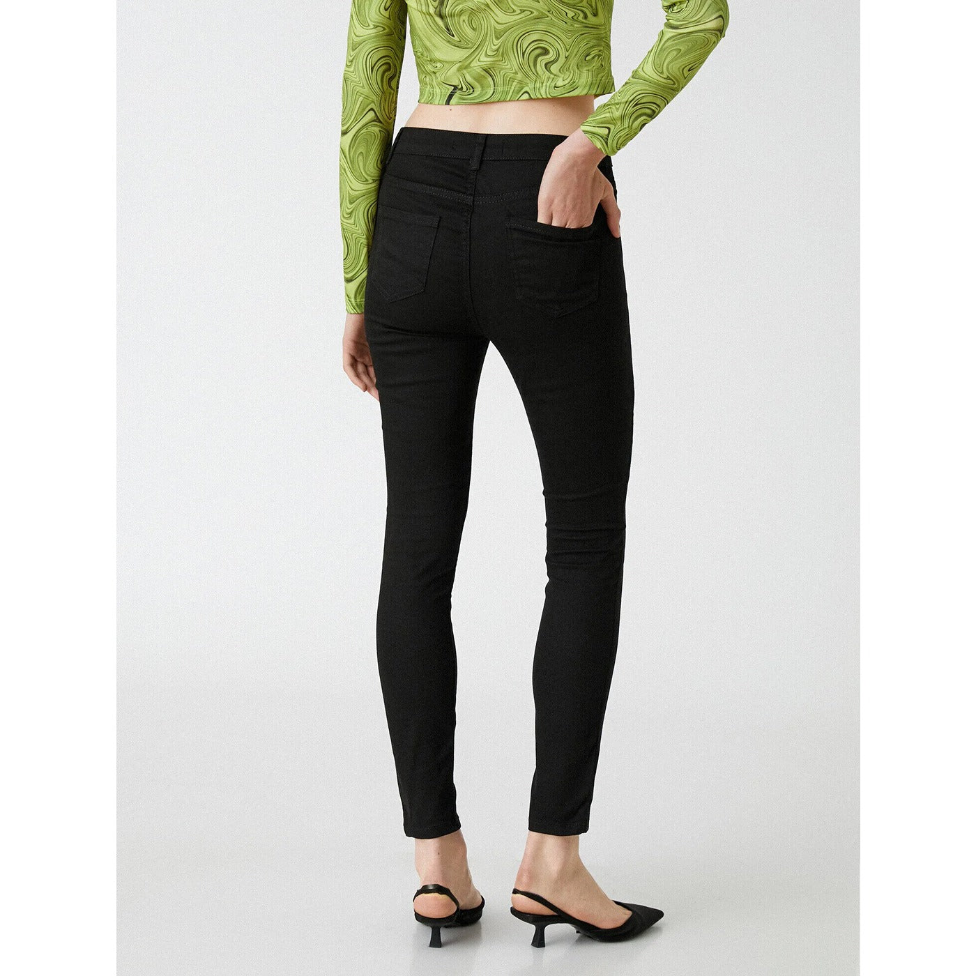 Black Skinny Ripped High Waist Jeans | Montivo Pakistan