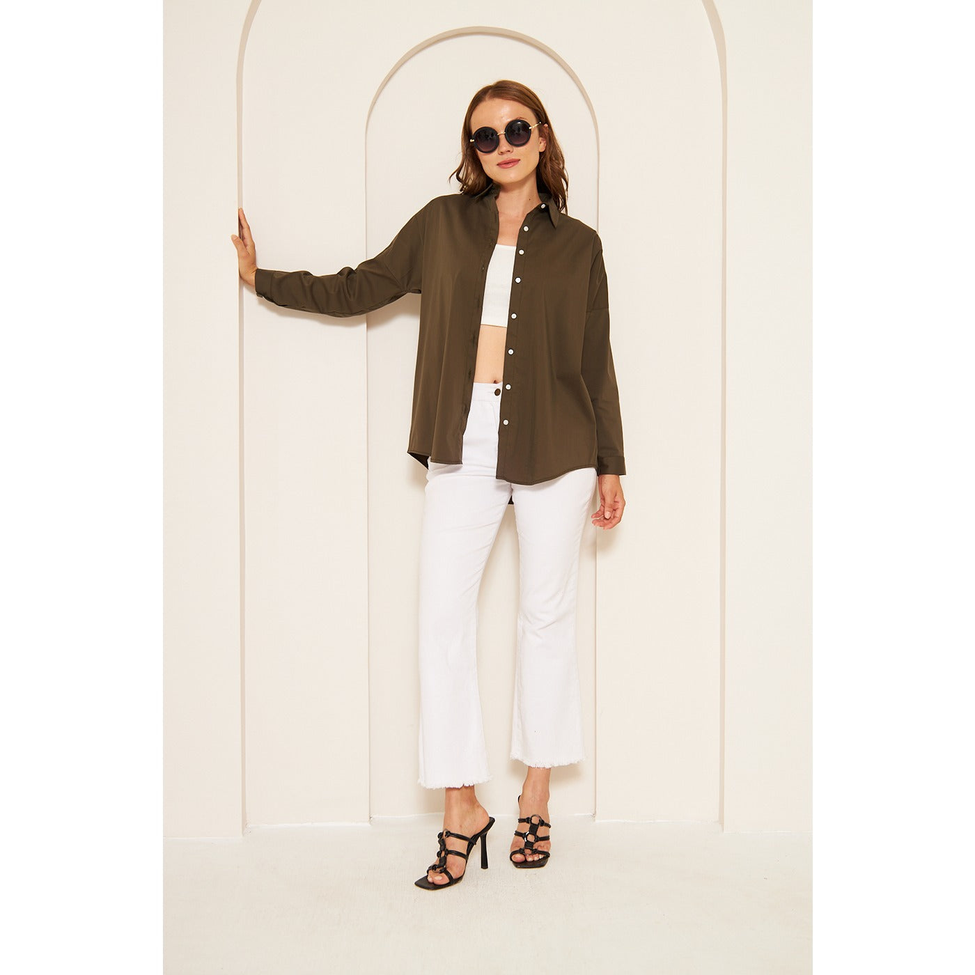 Olive Green Oversized Shirt | Montivo Pakistan
