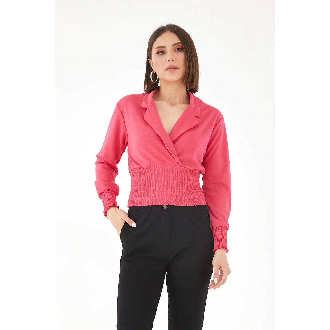 Pink Cuban Collar Top | Montivo Pakistan