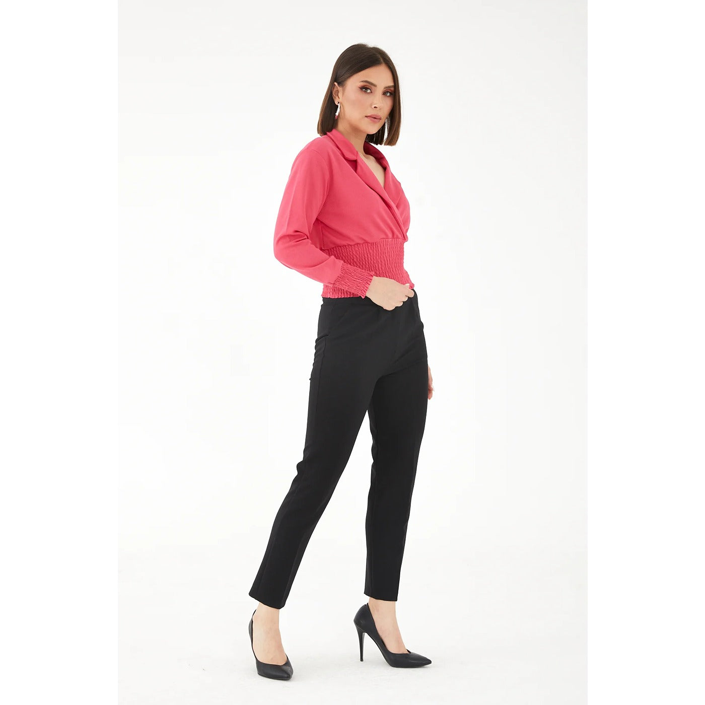 Pink Cuban Collar Top | Montivo Pakistan