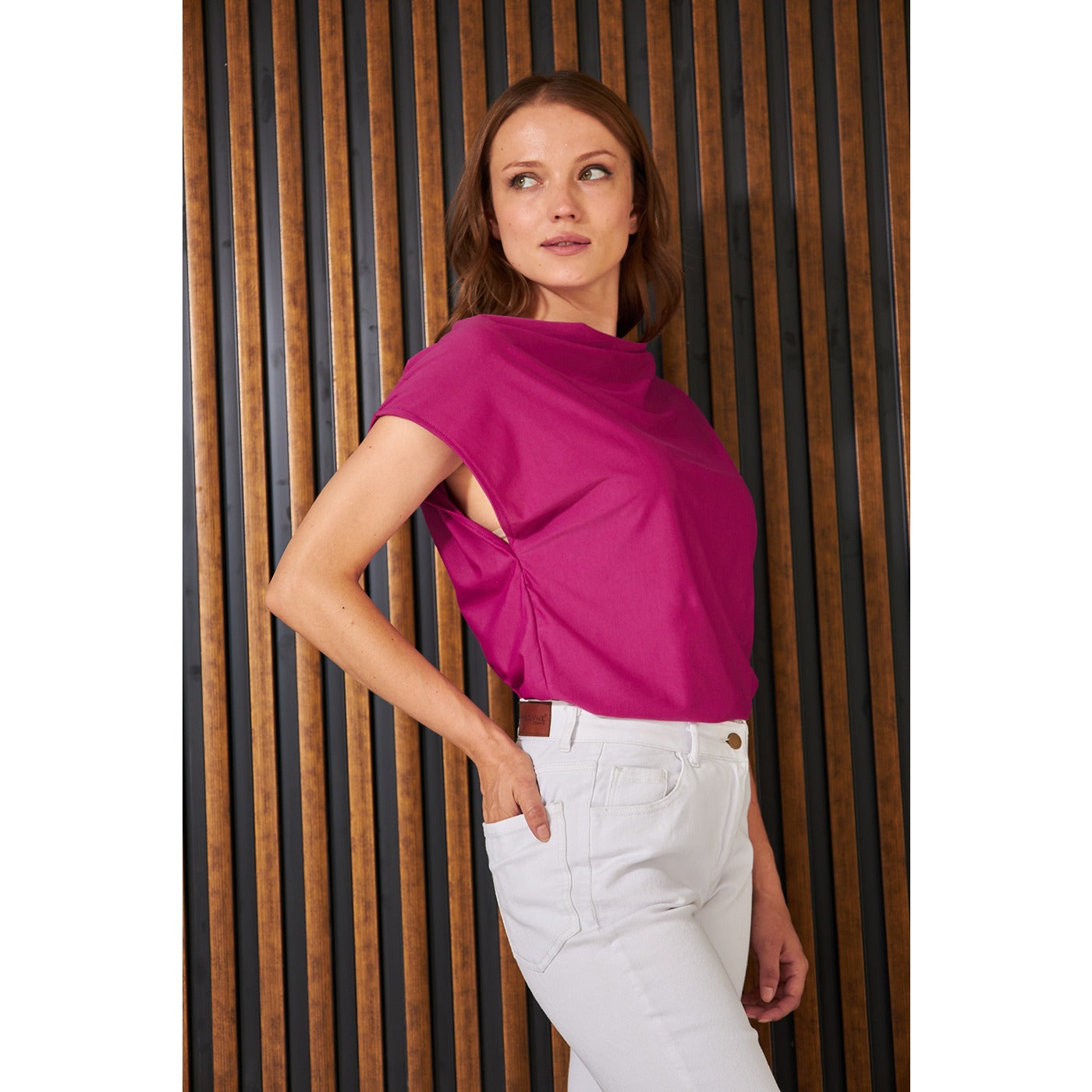 Fuscia Cowl Neck Top | Montivo Pakistan