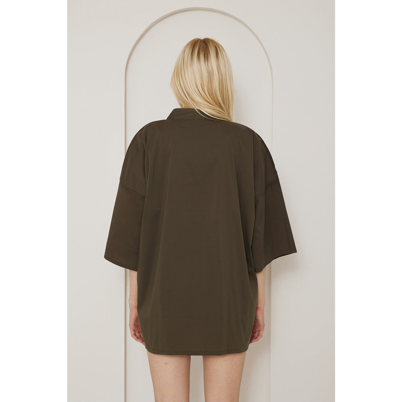 Olive Green Kimono Shawl Jacket | Montivo Pakistan