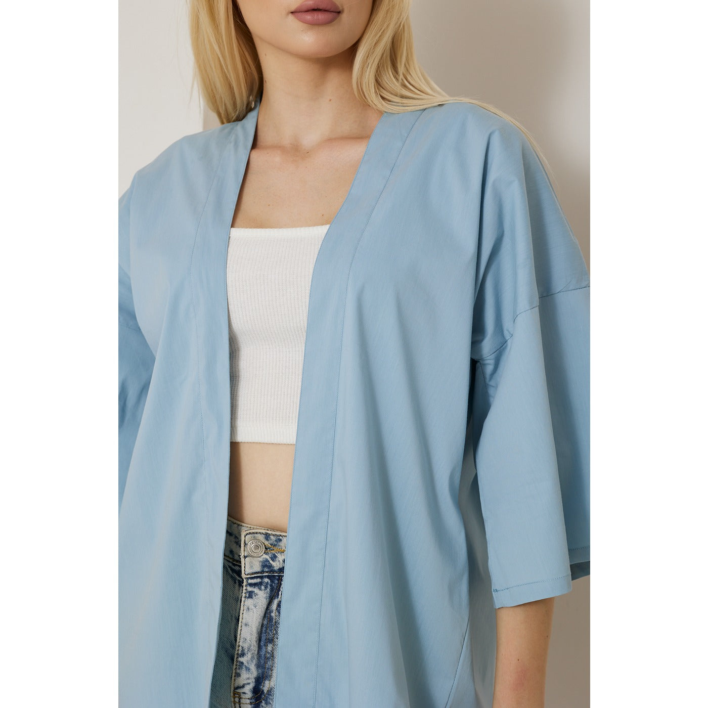 Light Blue Kimono Shawl Jacket | Montivo Pakistan