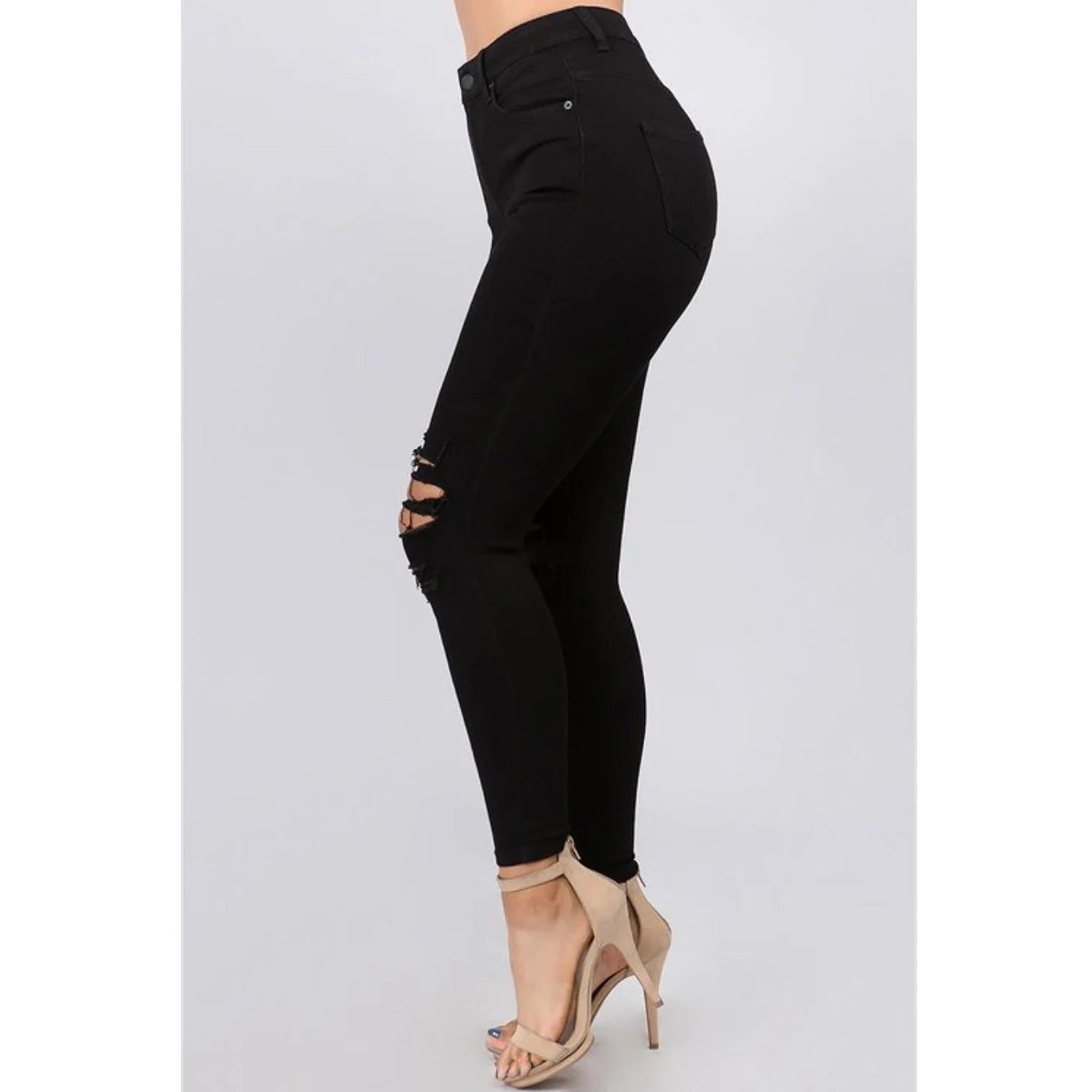 Black Skinny Ripped Jeans | Montivo Pakistan