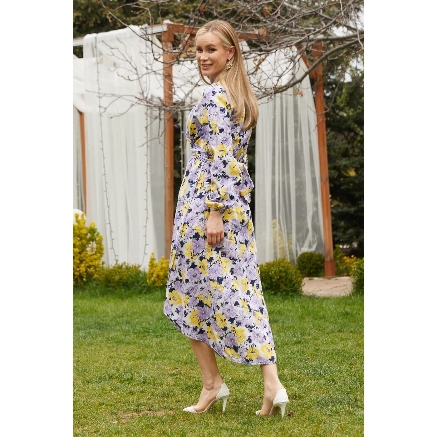 Lilac Floral Shirt Dress | Montivo Pakistan