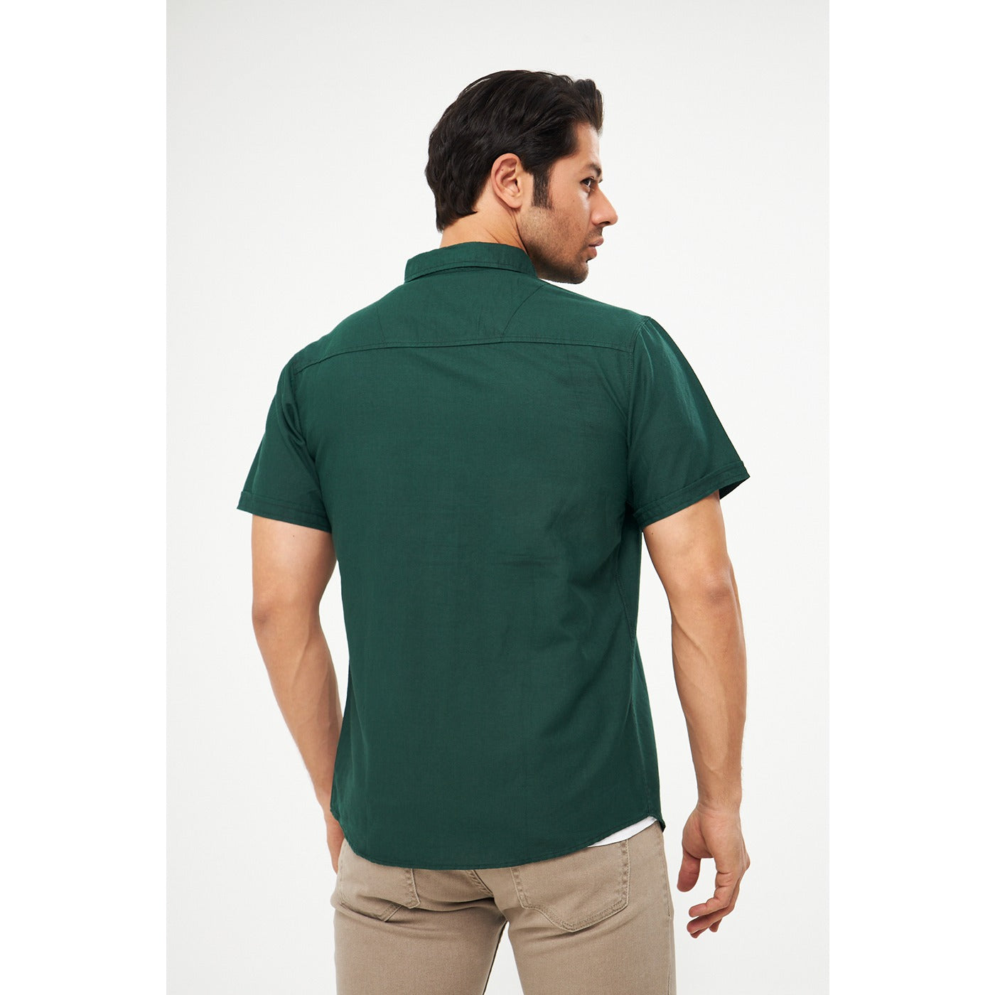 Green Double Pocket Half Sleeves Shirt | Montivo Pakistan
