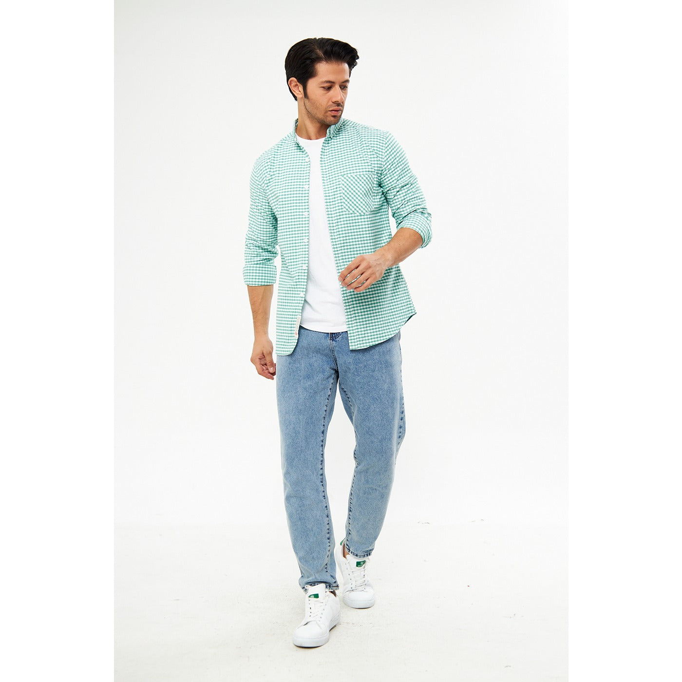 Green Ghingham Check Casual Shirt | Montivo Pakistan