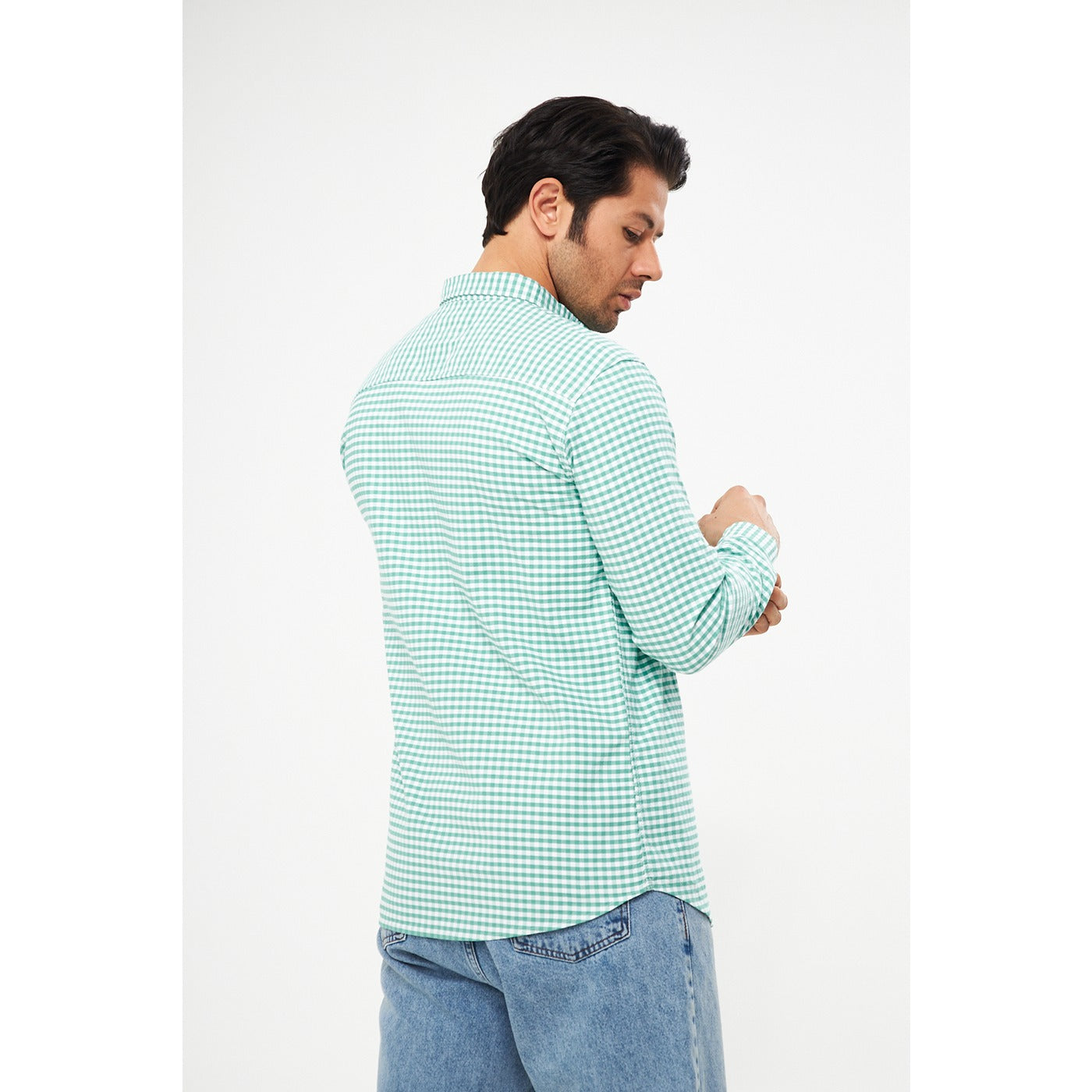 Green Ghingham Check Casual Shirt | Montivo Pakistan
