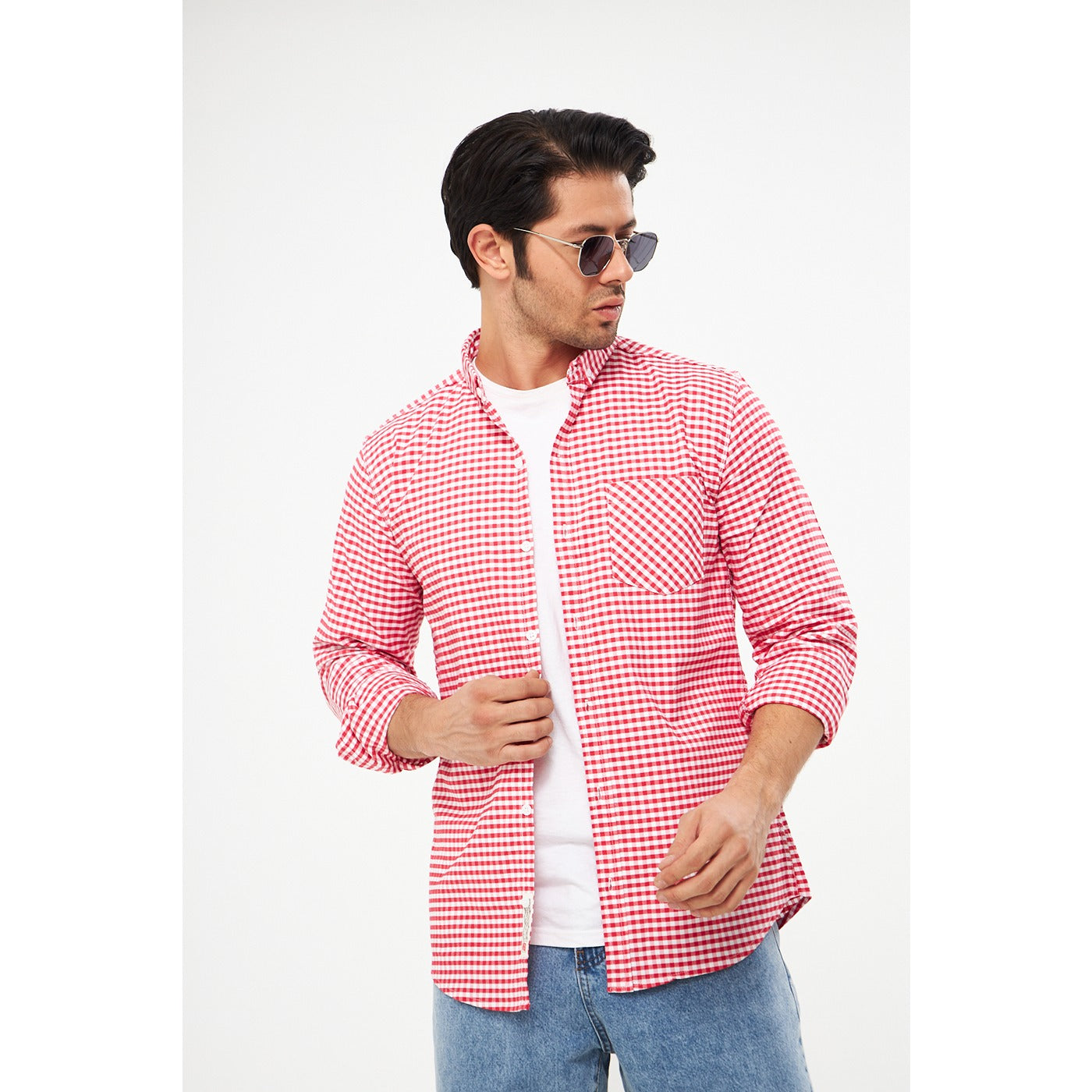 Red Ghingham Check Casual Shirt | Montivo Pakistan