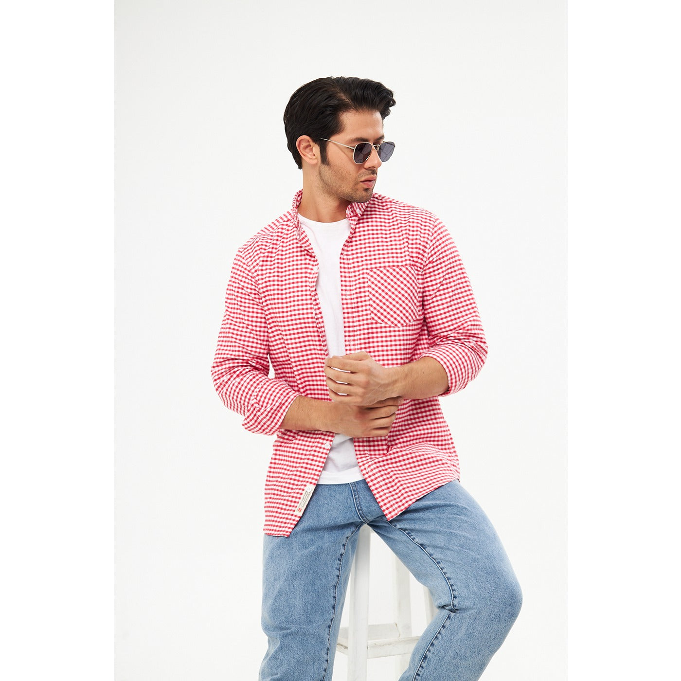 Red Ghingham Check Casual Shirt | Montivo Pakistan