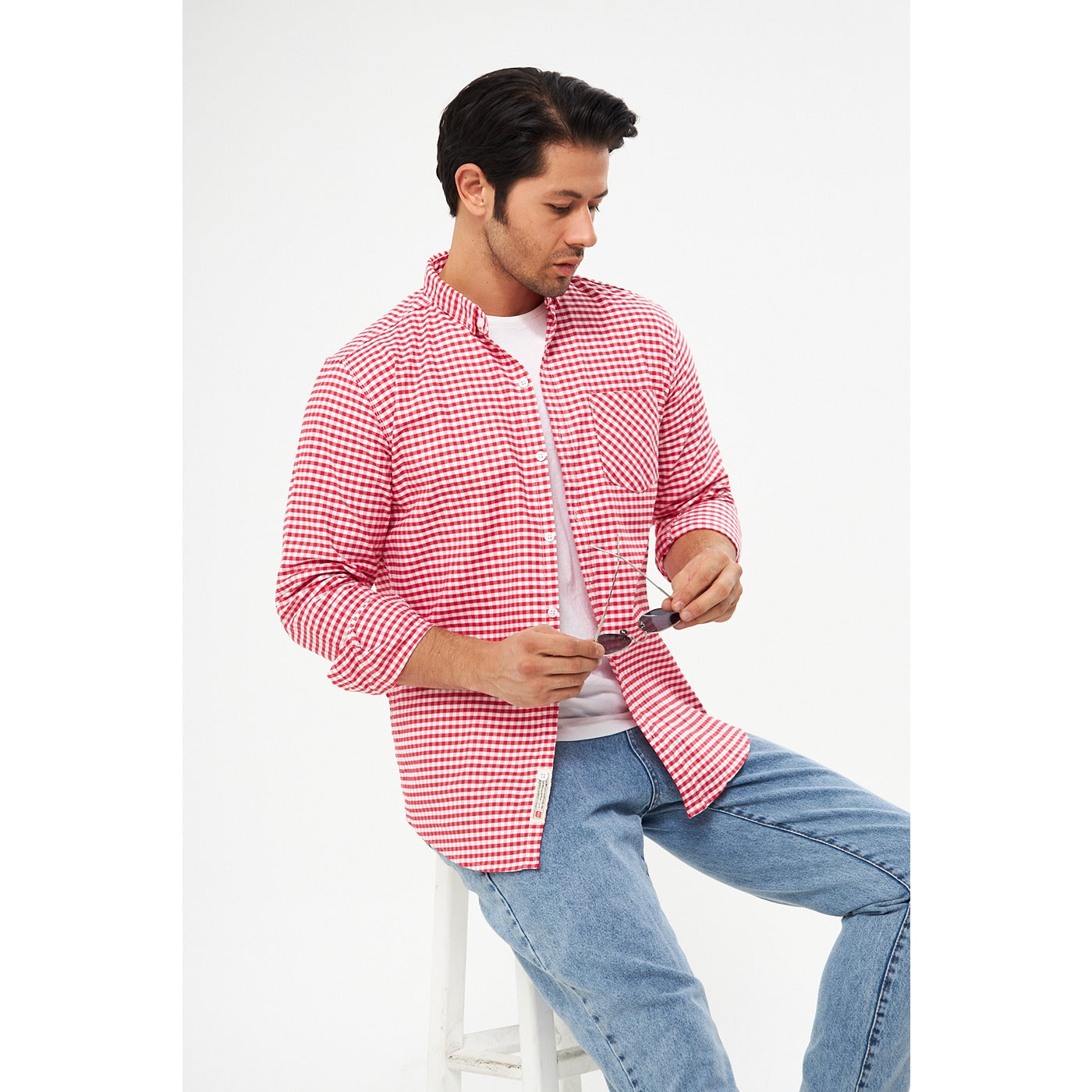 Red Ghingham Check Casual Shirt | Montivo Pakistan