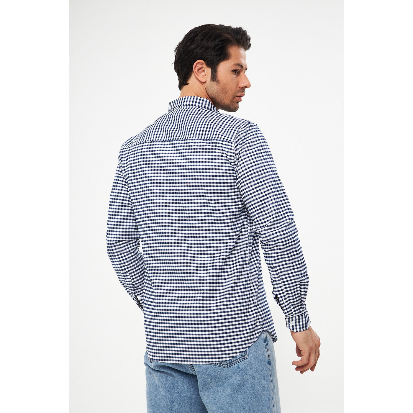 Navy Ghingham Check Casual Shirt | Montivo Pakistan