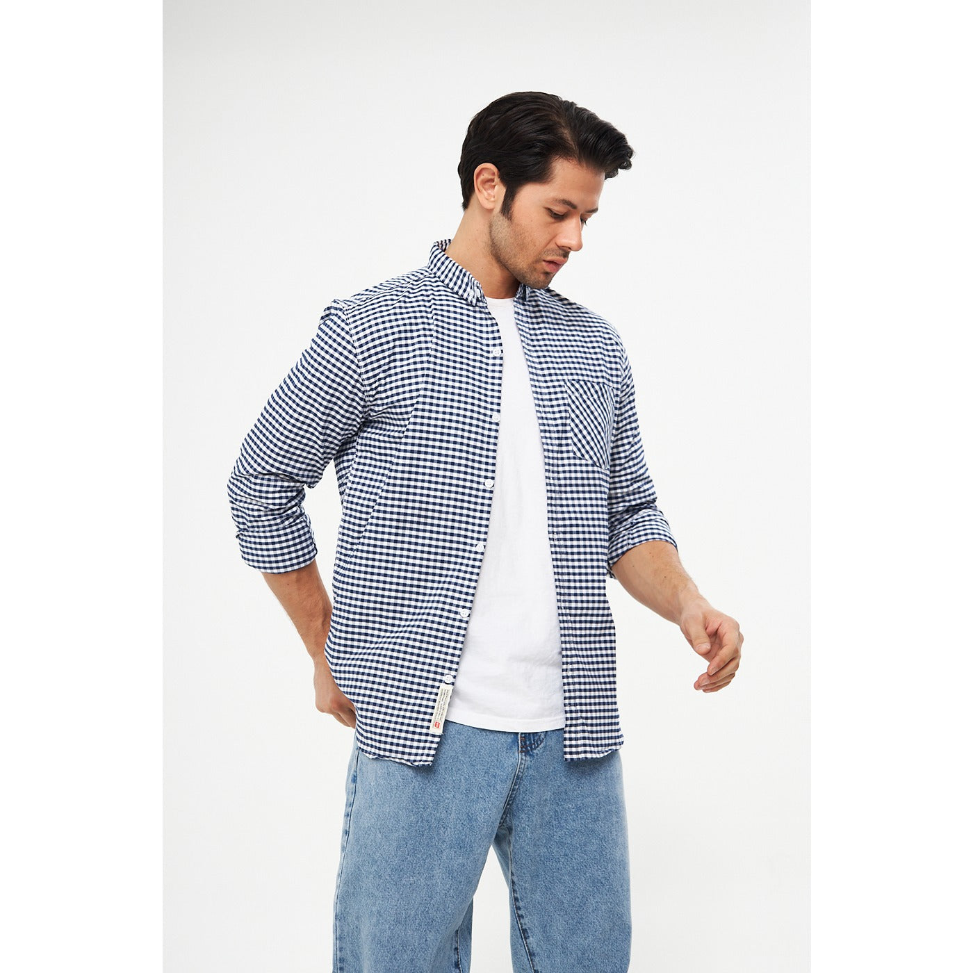 Navy Ghingham Check Casual Shirt | Montivo Pakistan