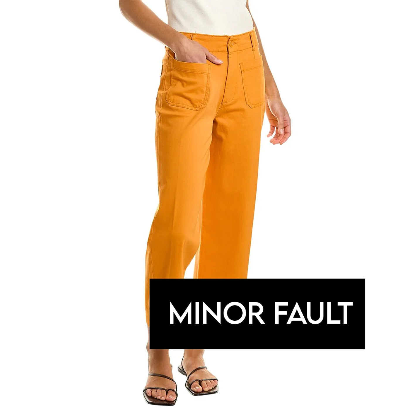 (Minor Fault) Mustard Twill Wide Leg Jeans | Montivo Pakistan