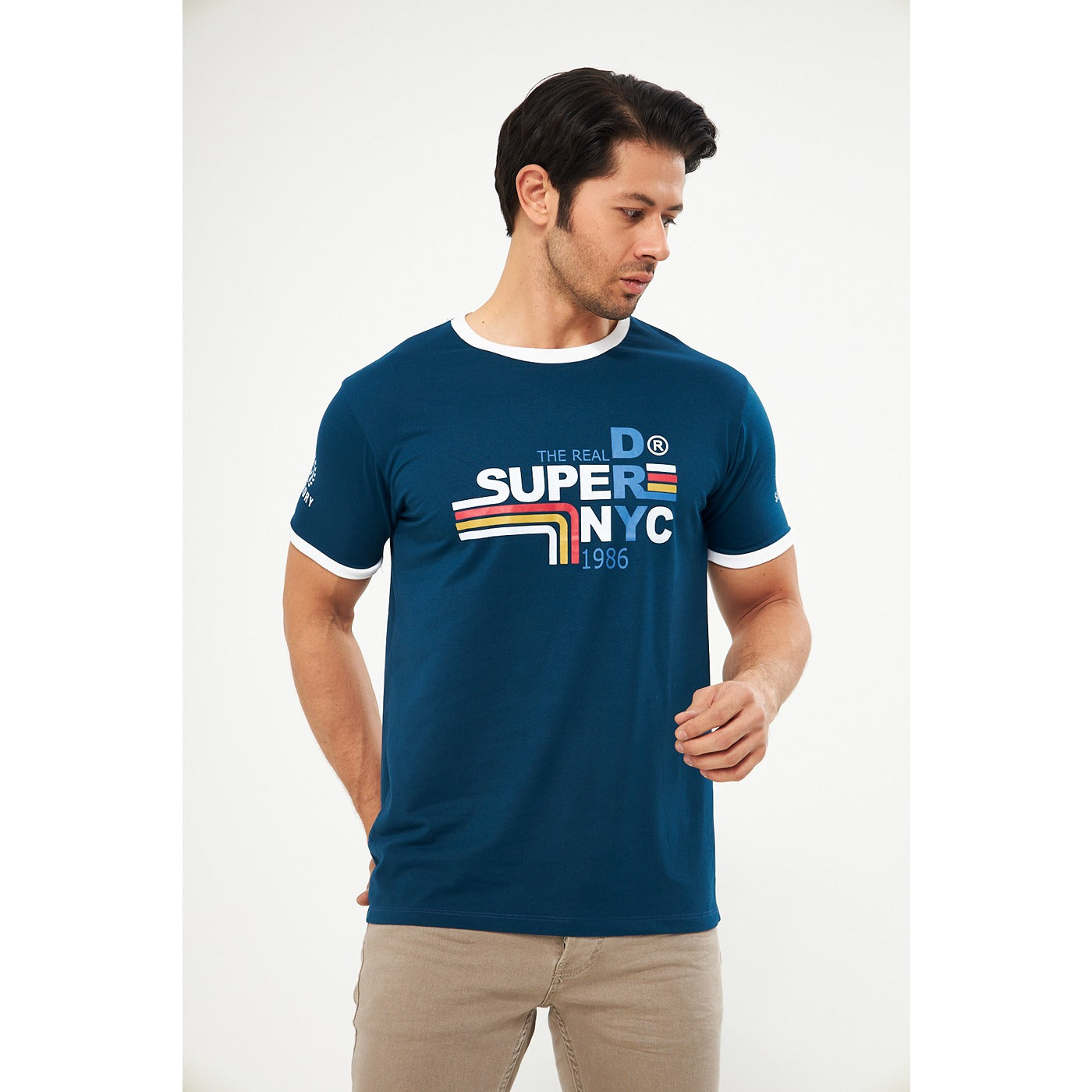 Teal Blue Superdry Smart Fit Tshirt | Montivo Pakistan