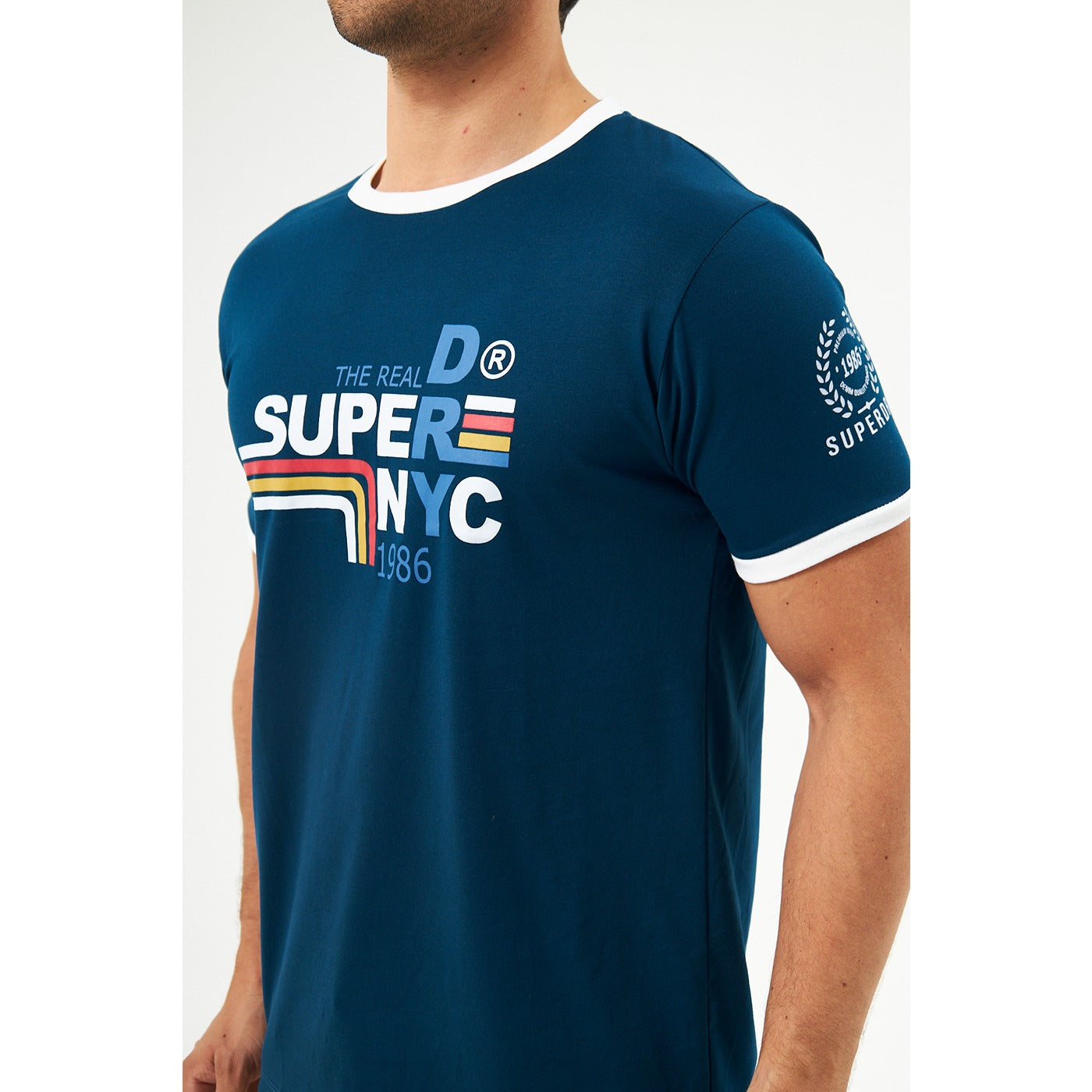 Teal Blue Superdry Smart Fit Tshirt | Montivo Pakistan