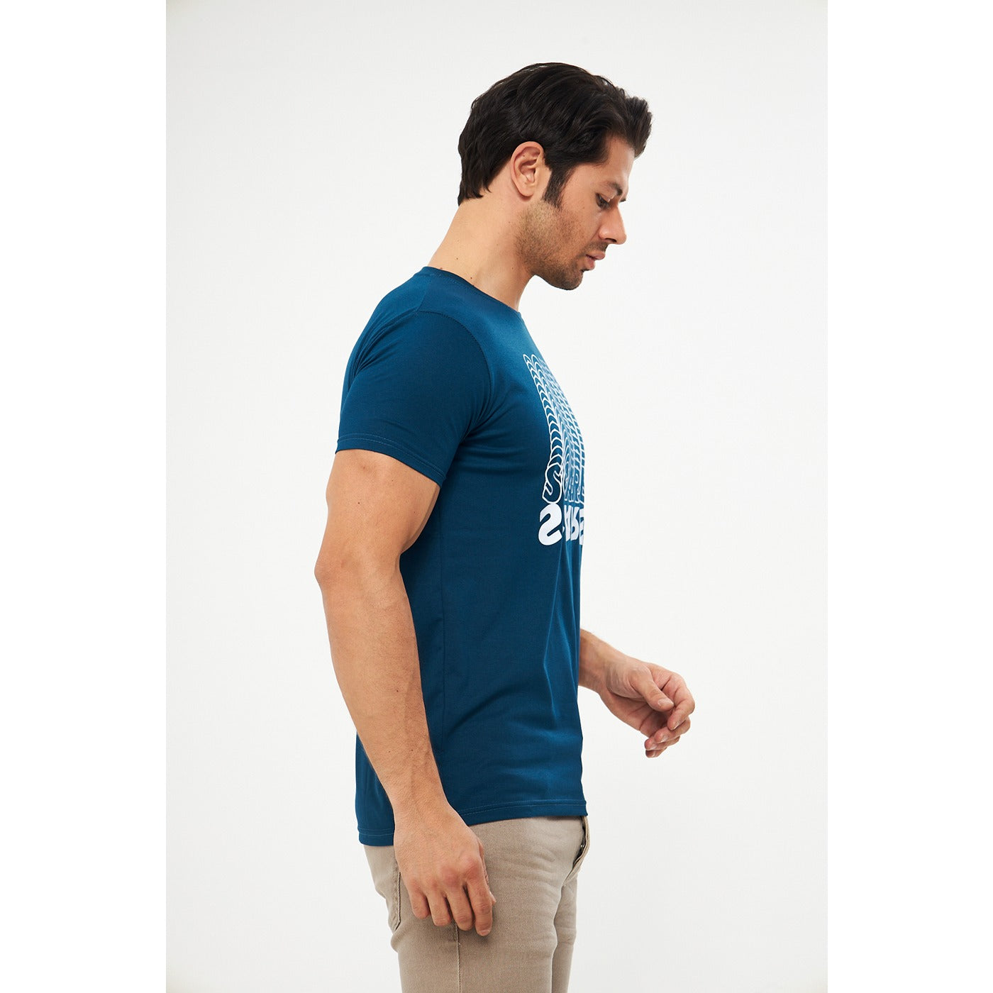 Teal Blue Scares Printed Tshirt | Montivo Pakistan