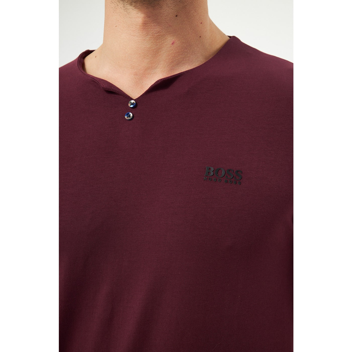 Burgundy V-Neck Lycra HB Polo | Montivo Pakistan