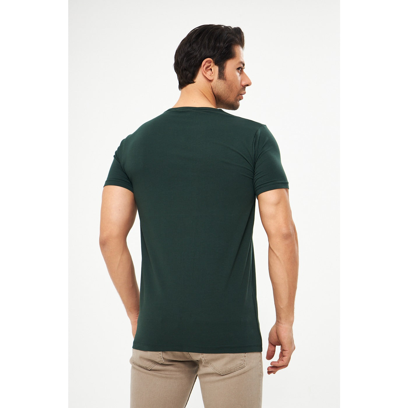Green V-Neck Lycra HB Polo | Montivo Pakistan