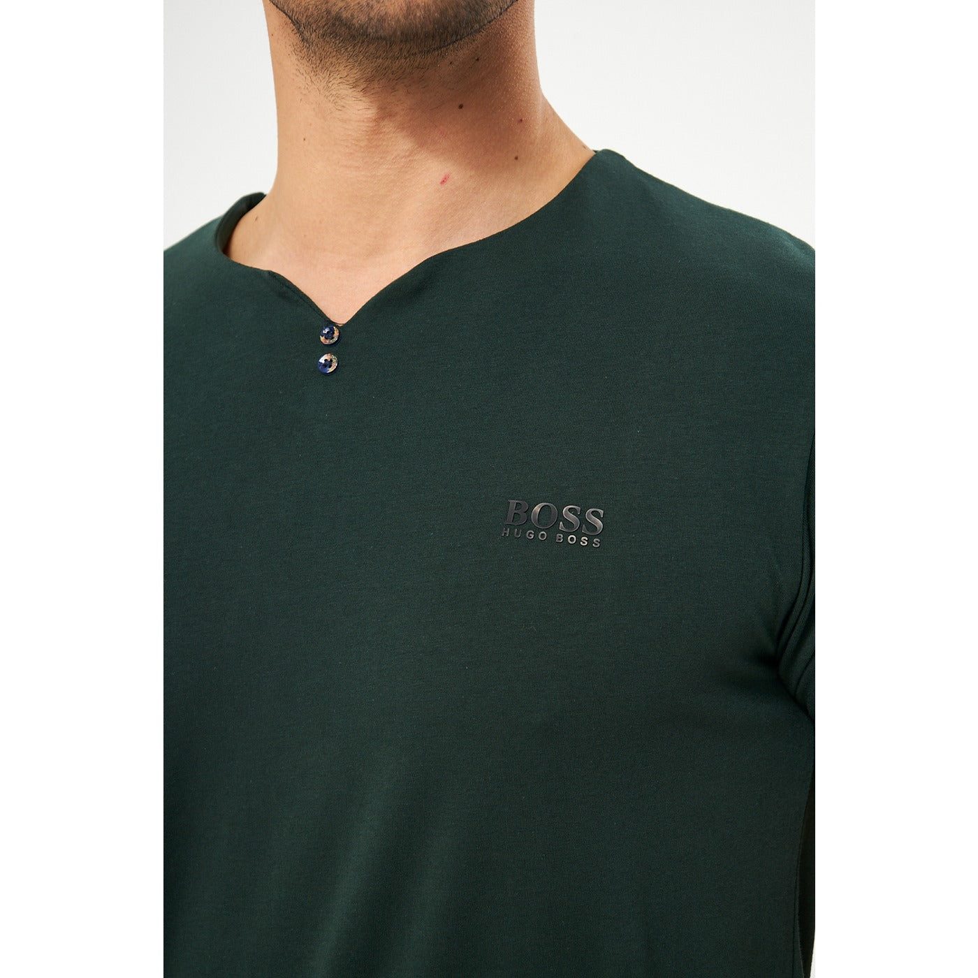 Green V-Neck Lycra HB Polo | Montivo Pakistan