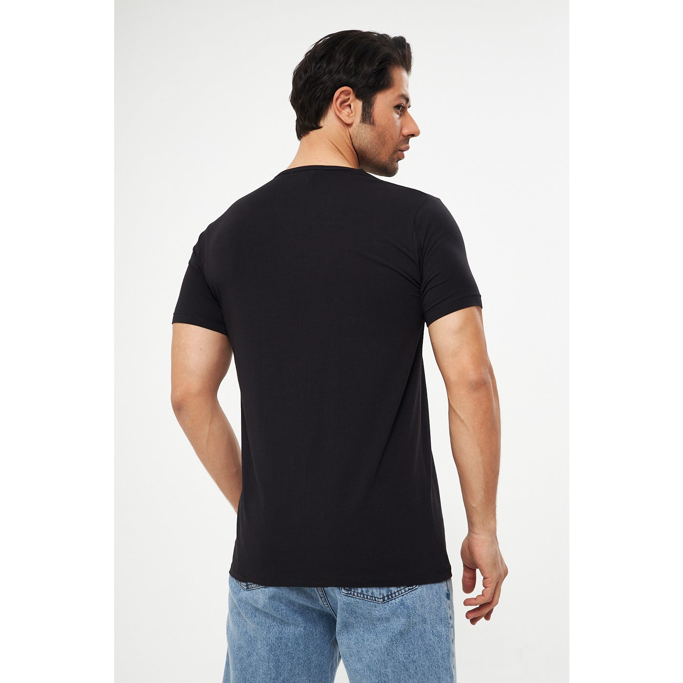 Black V-Neck Lycra HB Polo | Montivo Pakistan