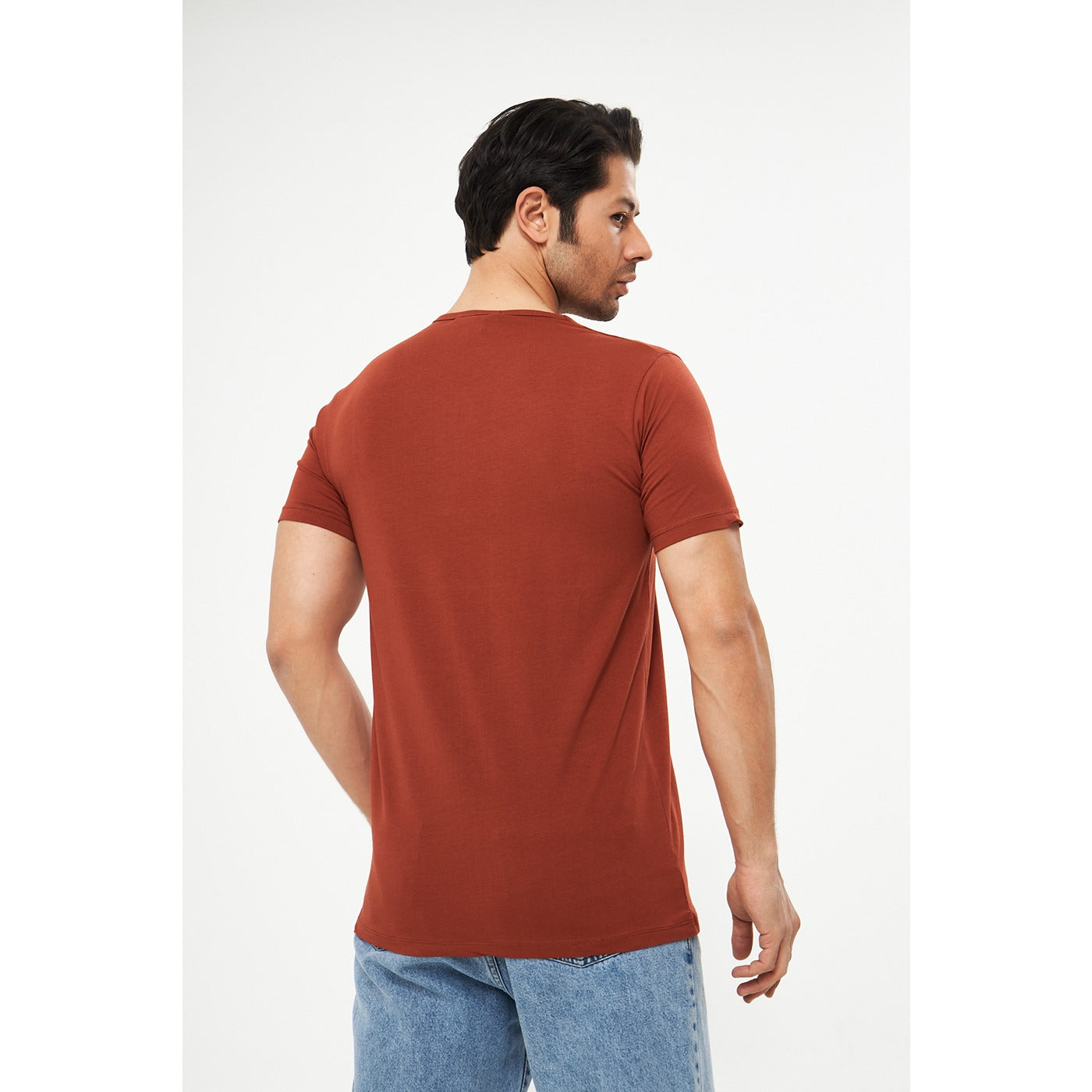 Rust V Neck Polo Tshirt | Montivo Pakistan