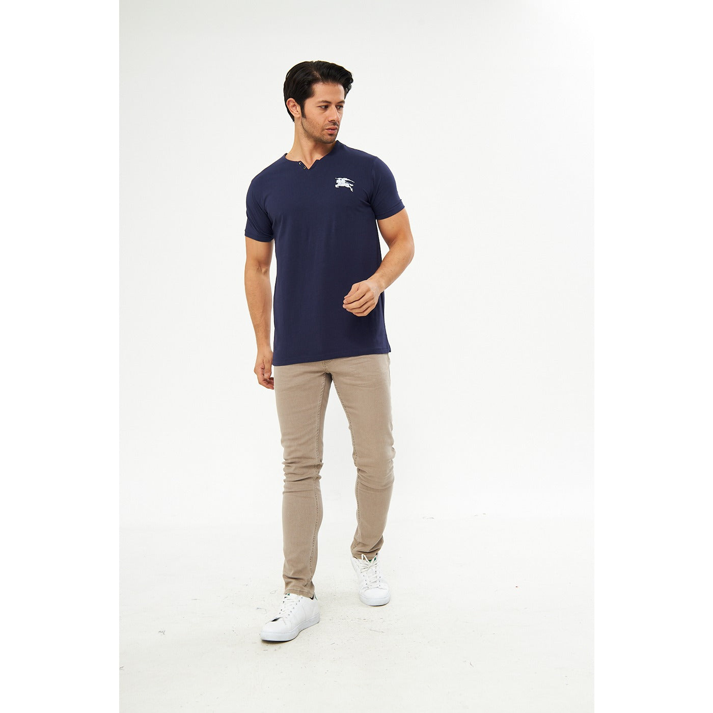 Navy V Neck Polo Tshirt | Montivo Pakistan
