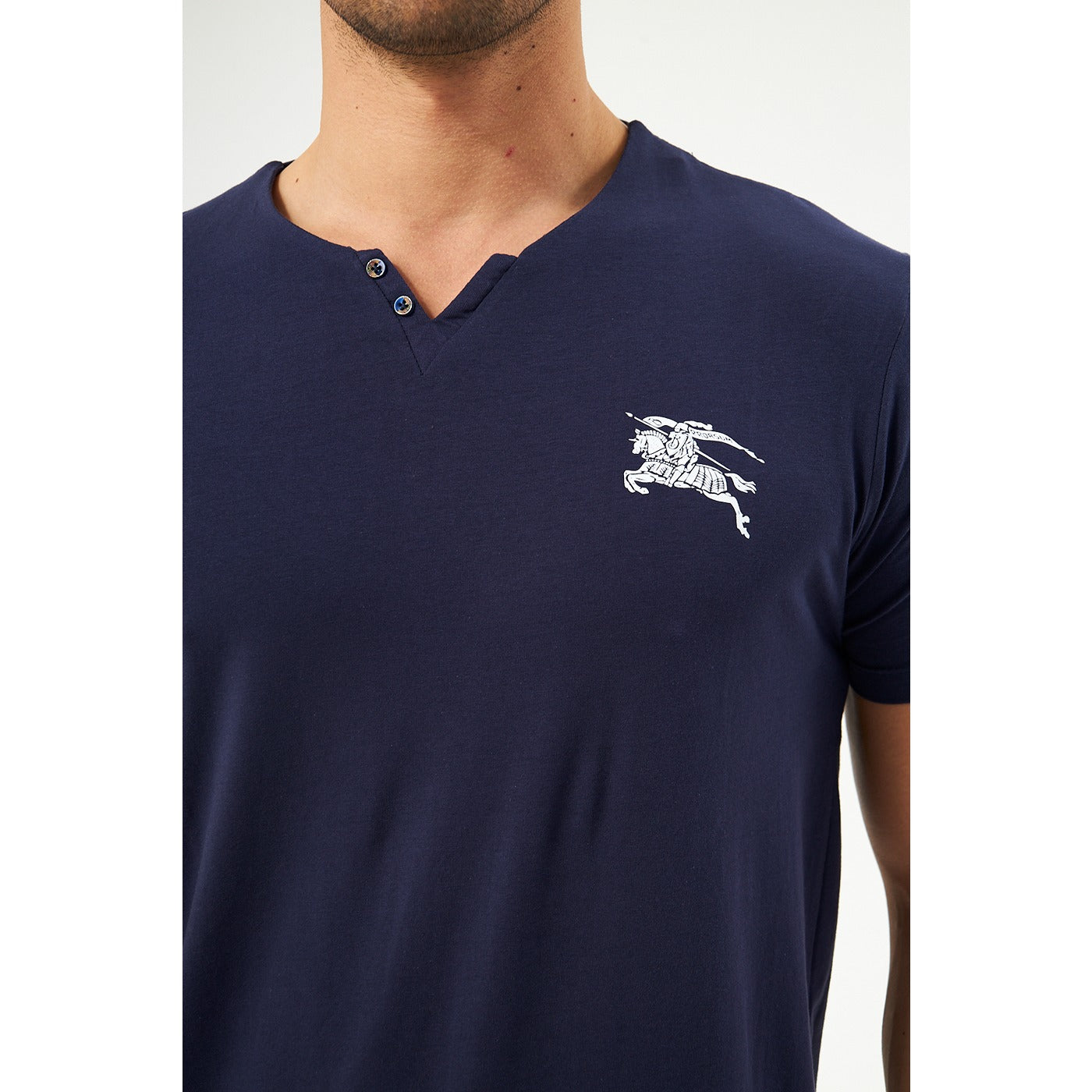 Navy V Neck Polo Tshirt | Montivo Pakistan