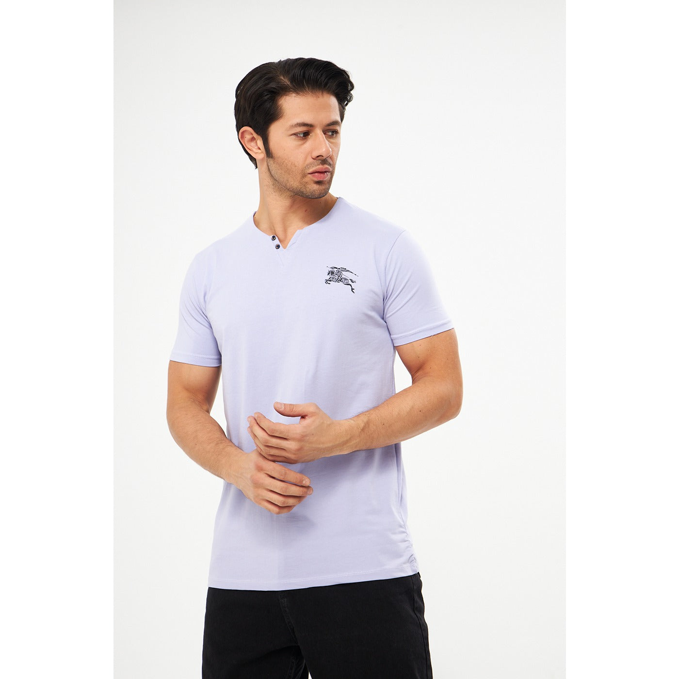 Lilac V Neck Polo Tshirt | Montivo Pakistan