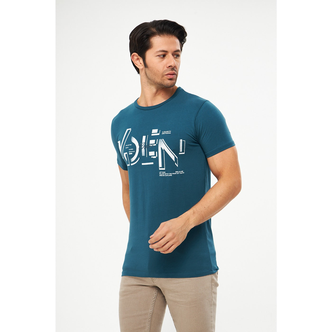 Teal Blue Graphic Printed Tshirt | Montivo Pakistan