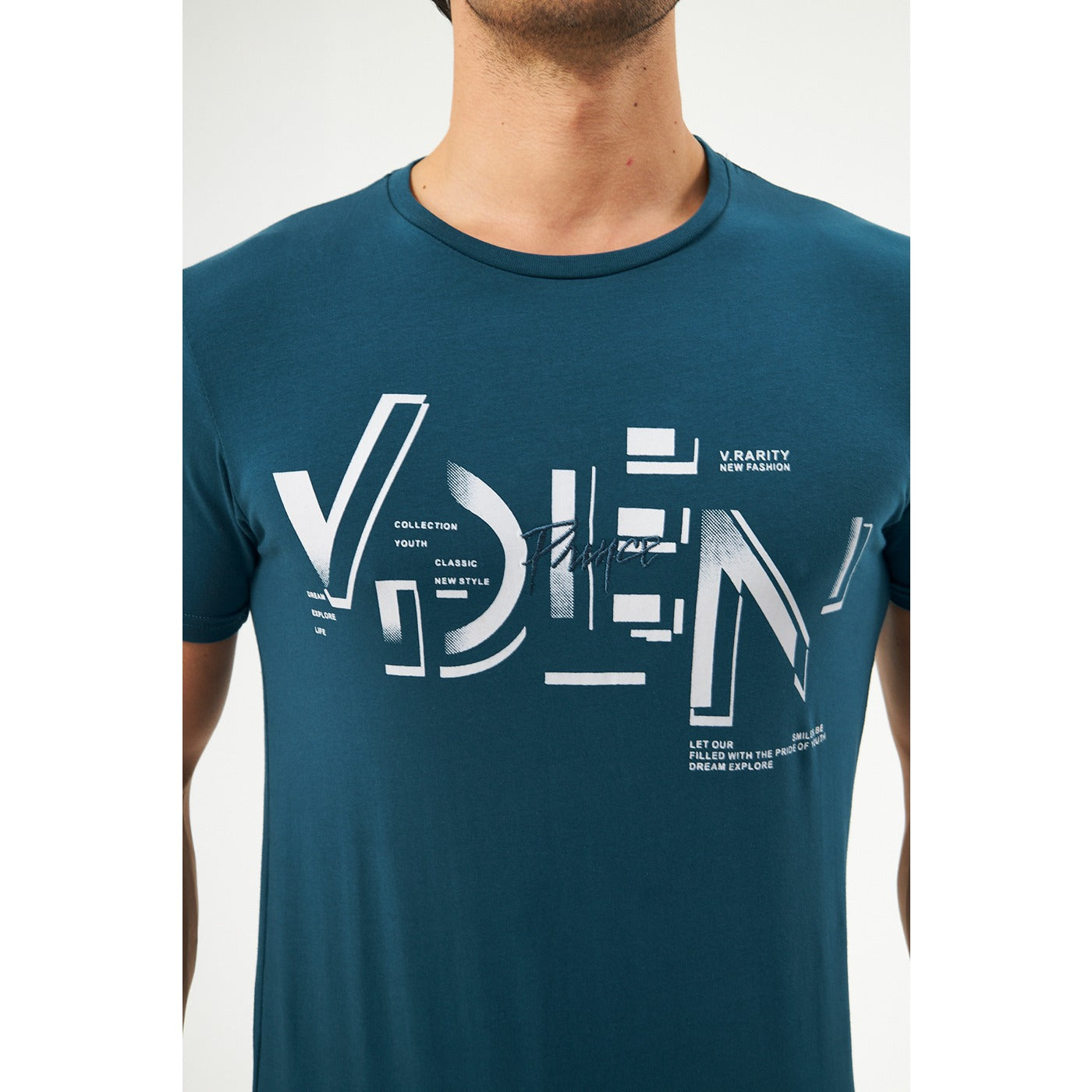 Teal Blue Graphic Printed Tshirt | Montivo Pakistan