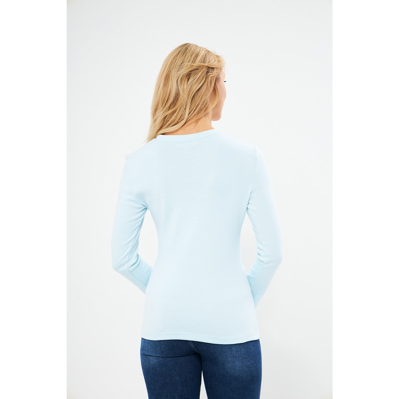 Light Blue Keyhole Rib Top | Montivo Pakistan