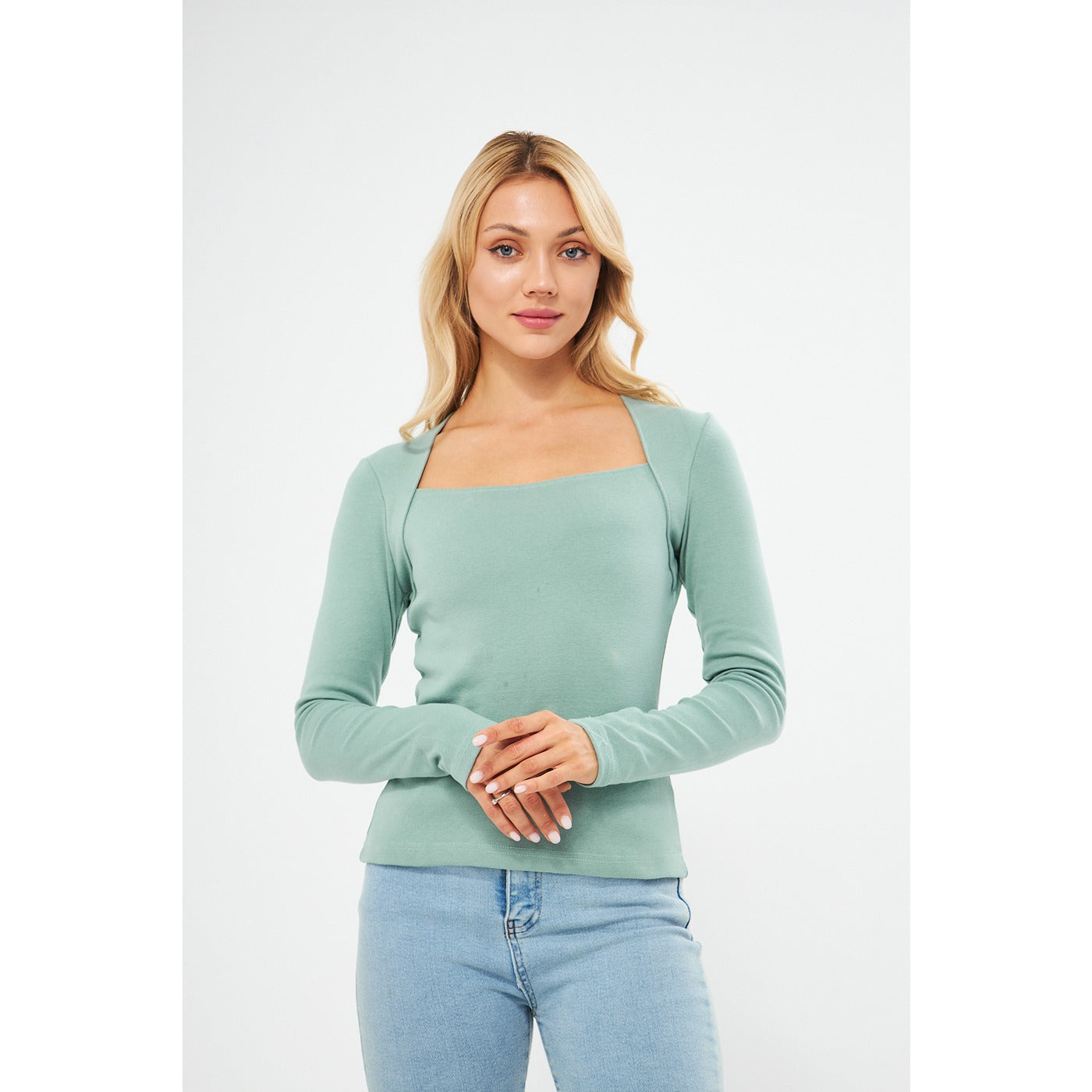 Opal Rib Swan Neck Top | Montivo Pakistan