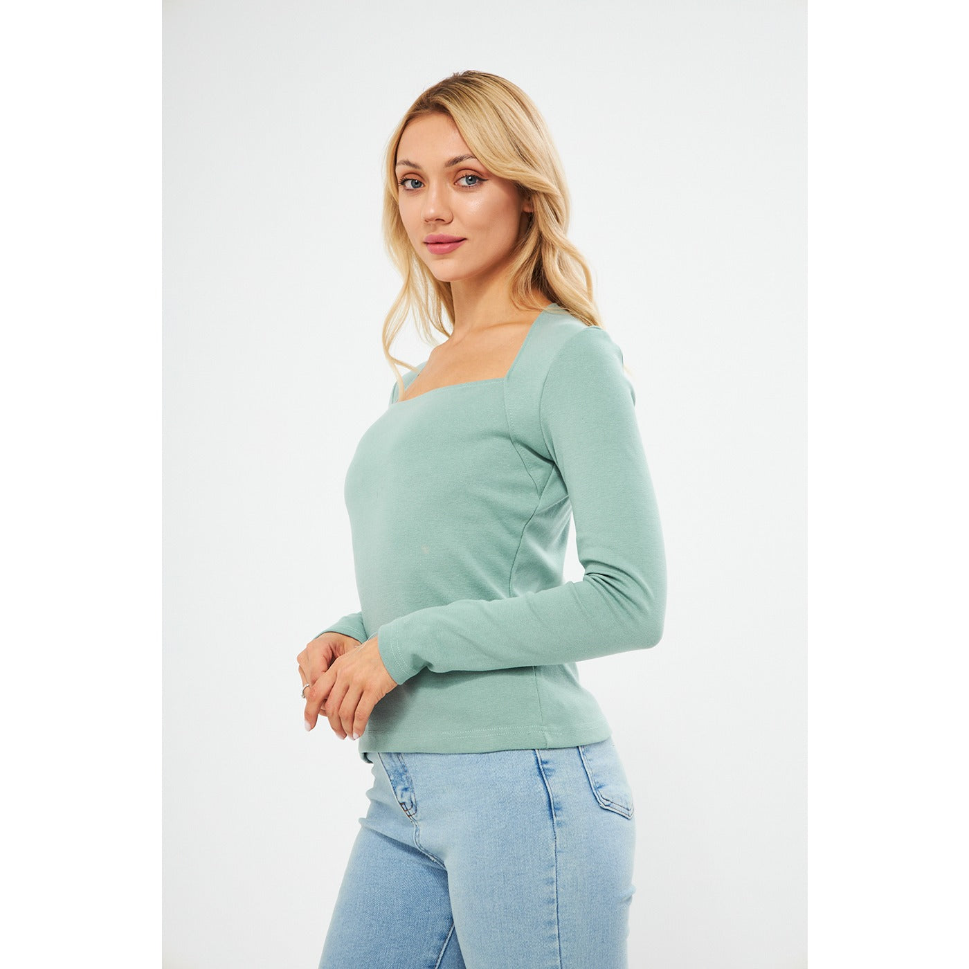 Opal Rib Swan Neck Top | Montivo Pakistan