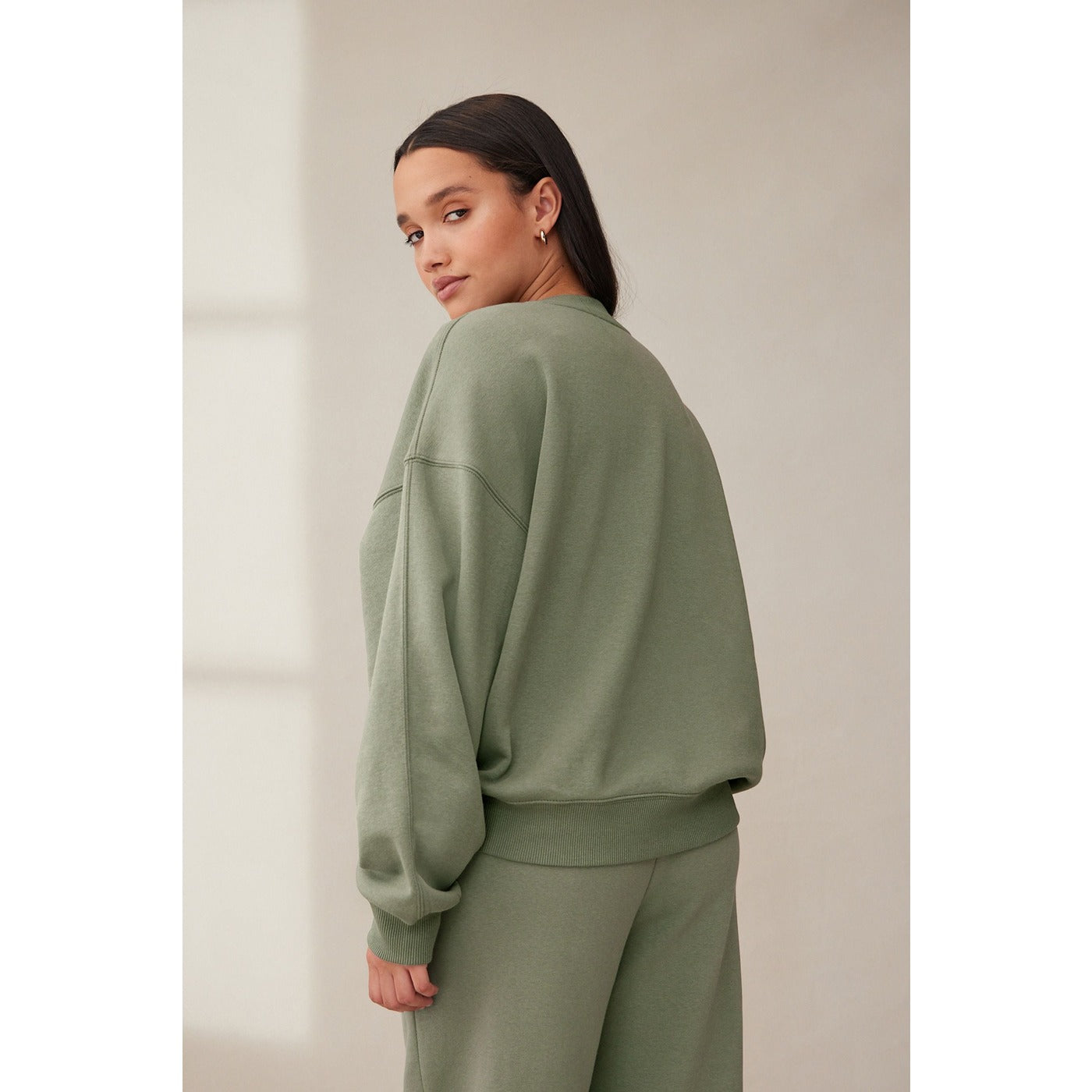 Olive Self Club Oversized Sweatshirt | Montivo Pakistan