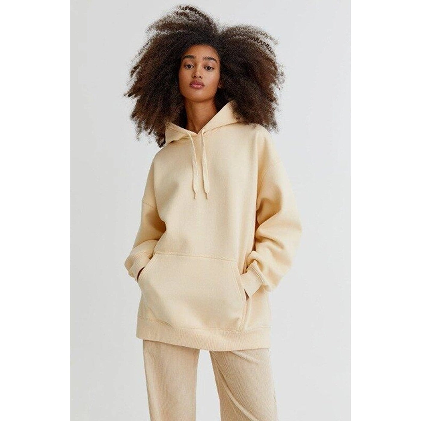 Beige Basic Oversized Hoodie | Montivo Pakistan