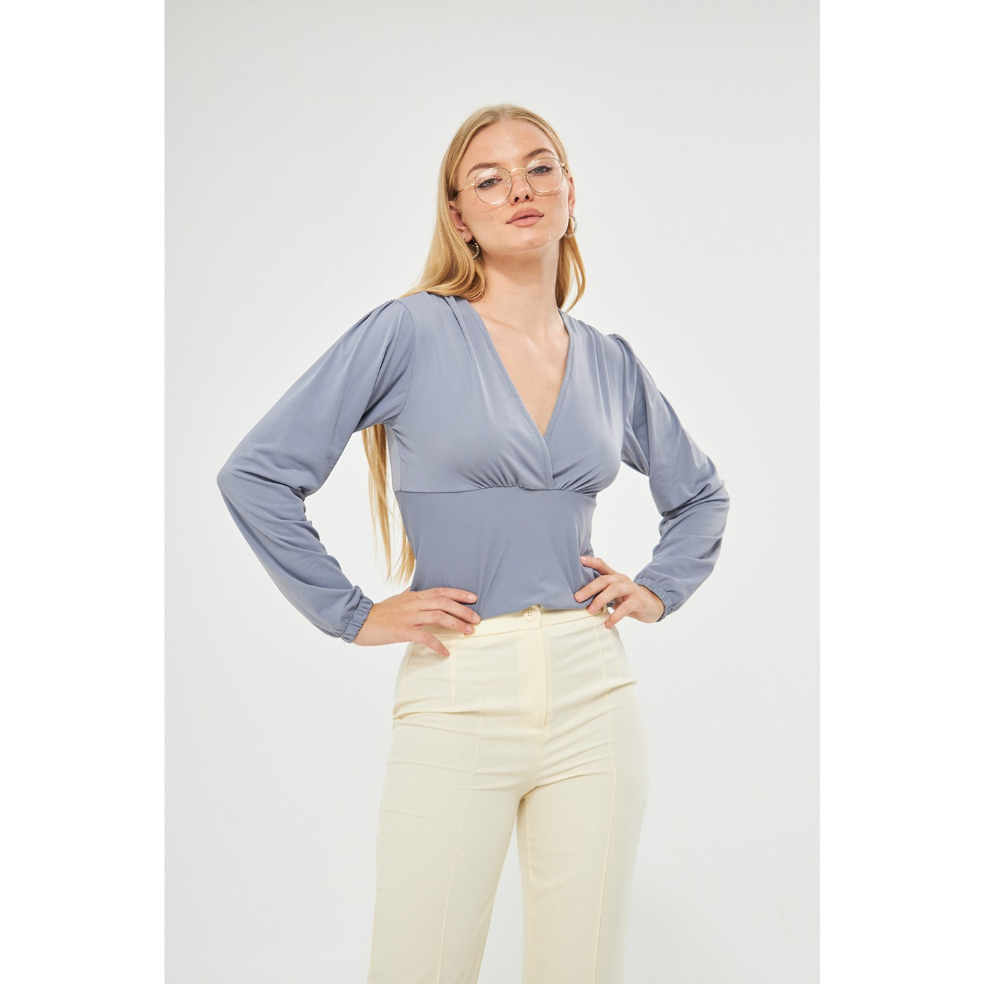 Grey Double Breasted Top | Montivo Pakistan