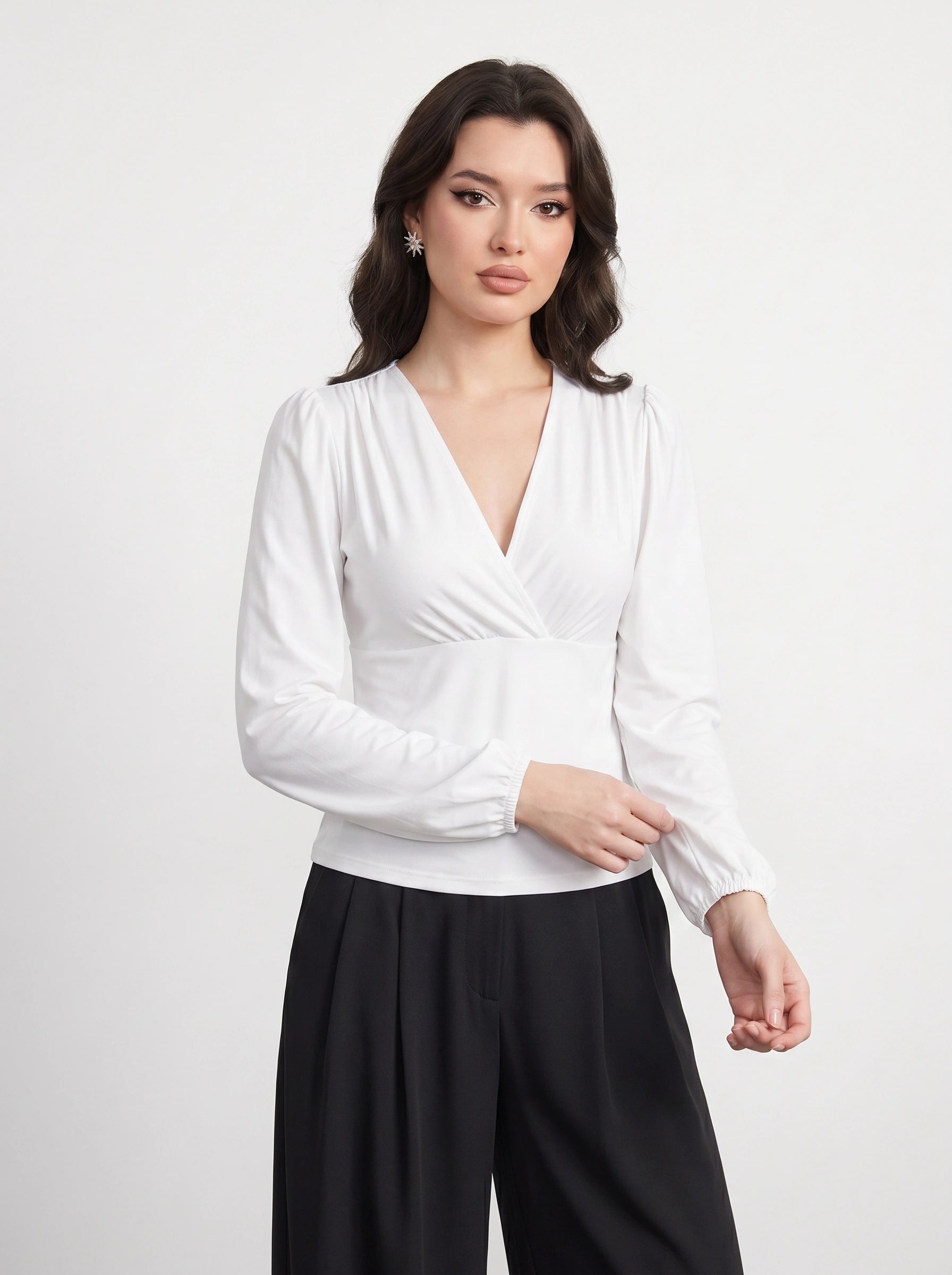 White Double Breasted Top | Montivo Pakistan