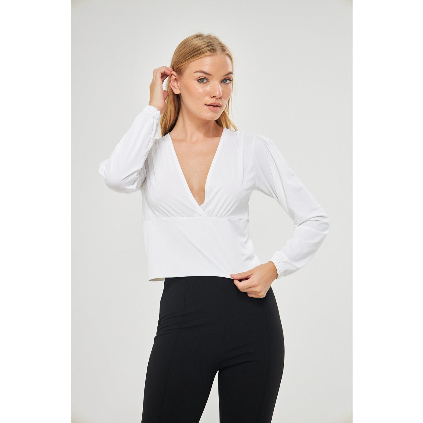 White Double Breasted Top | Montivo Pakistan