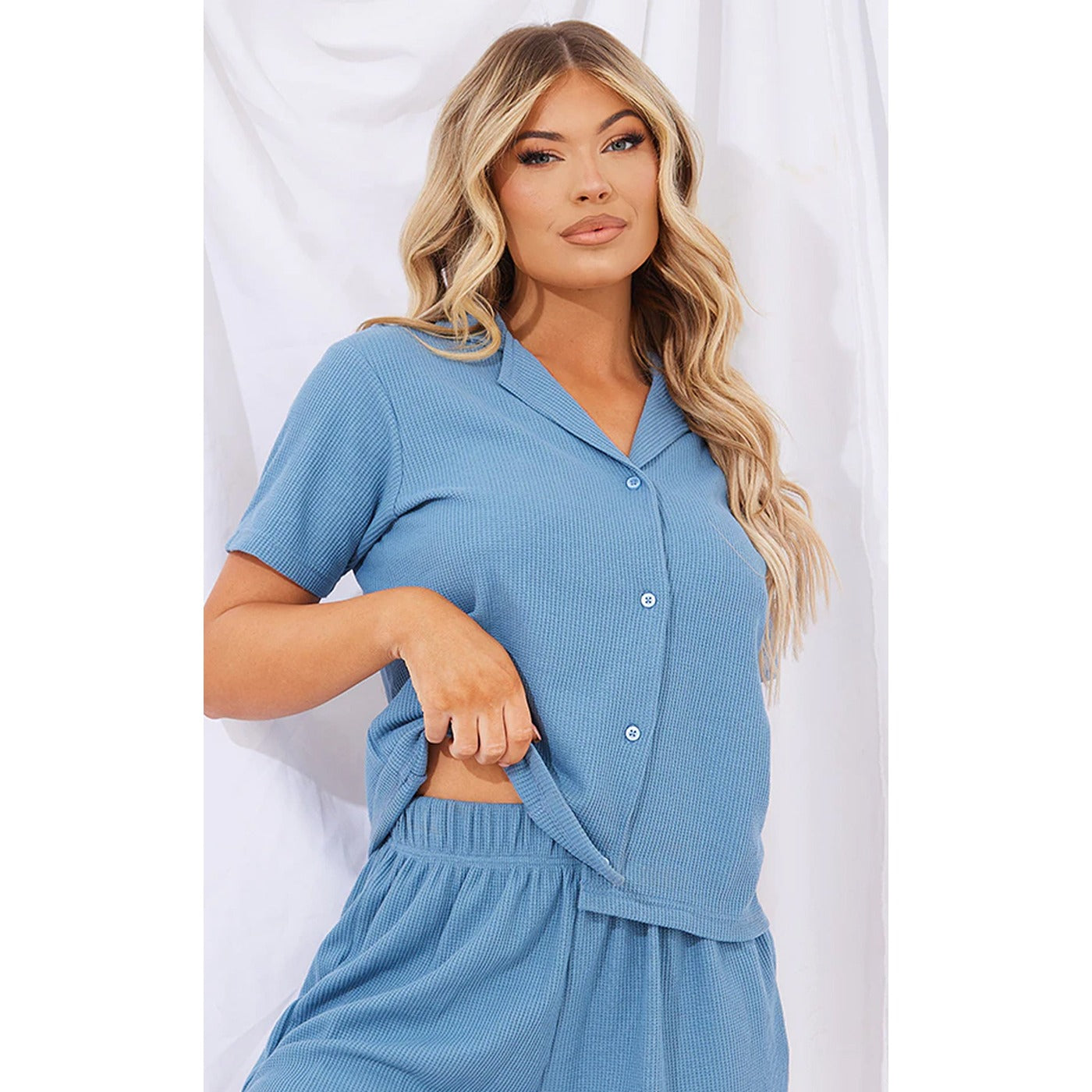 Blue Button Up Cardigan | Montivo Pakistan