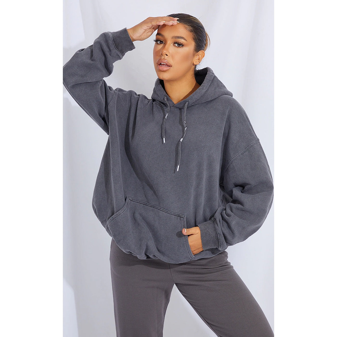 Charcoal Washed Oversized Hoodie | Montivo Pakistan