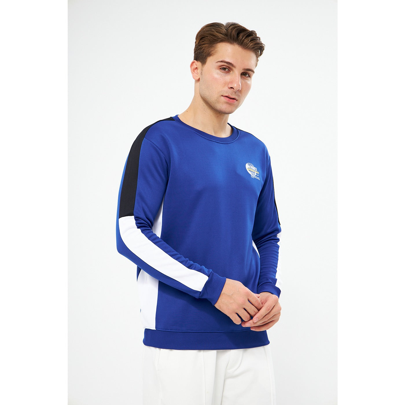 Blue Stripe Crew Neck Sweatshirt | Montivo Pakistan